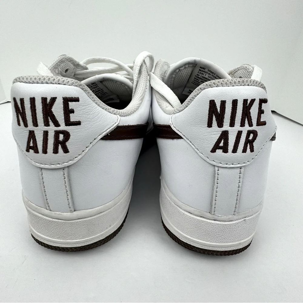 Nike Air Force 1 Low Anniversary Edition. White and Chocolate Brown. Mens size 9